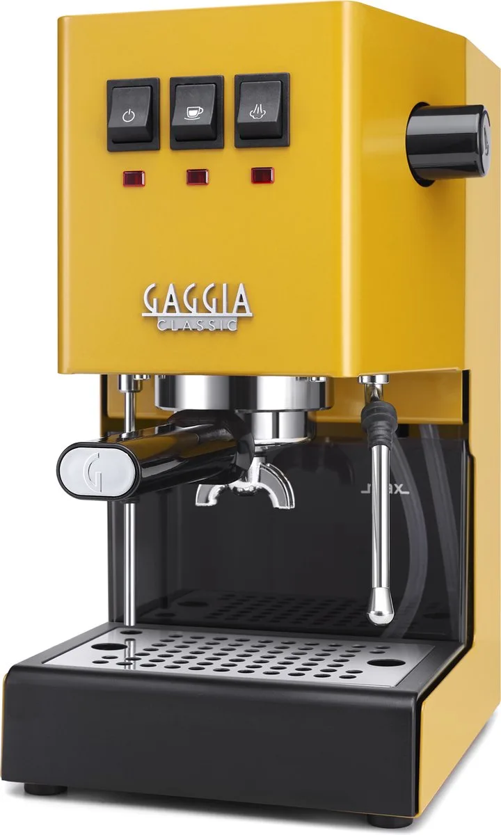 New Classic E24 Espressomachine - 58 mm Professionele Filterdrager - Messing Boiler - Professionele Stoompijp - Sunshine Yellow van Gaggia in Geel – productfoto