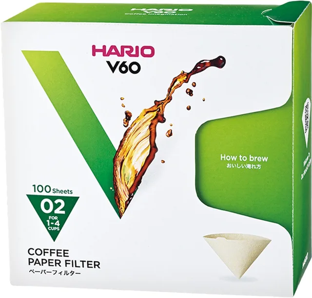 V60 koffiefilters - 02 Size - 100 stuks - Doosje
