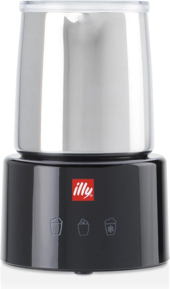 Elektrische melkopschuimer - RVS - Voor warm en koud melkschuim - barista kwaliteit thuis by illy in Black – product photo