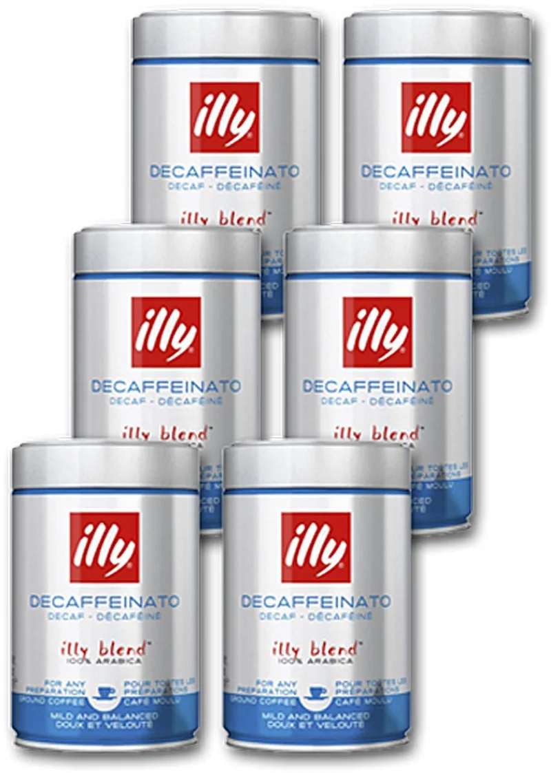 Gemalen koffie - Cafeïnevrij - 6 x 250 gram van illy – productfoto