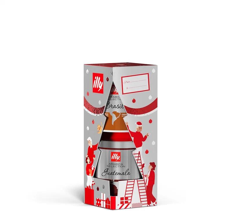 kerstboom gemalen koffie Arabica Selection Brazil en Guatemala - 125 gram - kerst van illy – productfoto