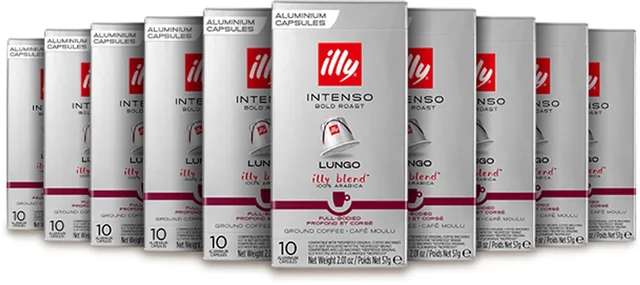 Lungo Intenso Koffiecups - Intensiteit 7/9 - 10 x 10 capsules