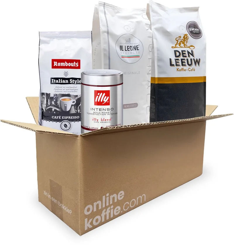 Sterk Koffiepakket - Koffiebonen - 2,75KG Koffiebonen - Krachtige Koffie voor Espresso - Il Leone Espresso - Den Leeuw Koffie - Rombouts van illy – productfoto