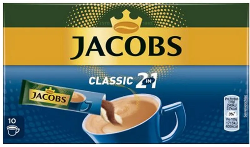 Classic 2In1 Sticks Oploskoffie | 10 sticks van Jacobs – productfoto