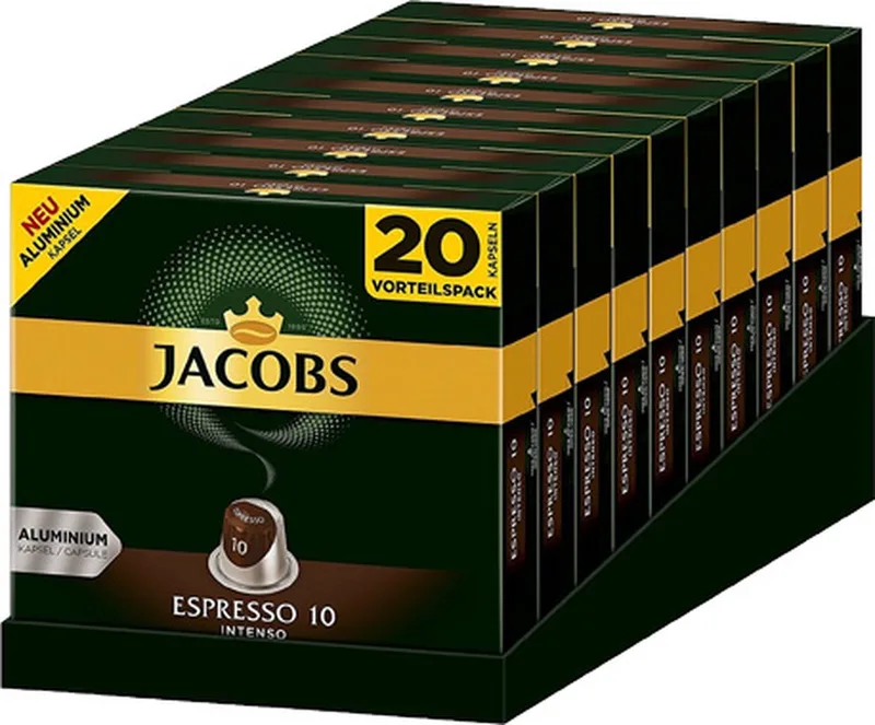 Espresso Intenso - 10x 20 Capsules van Jacobs – productfoto