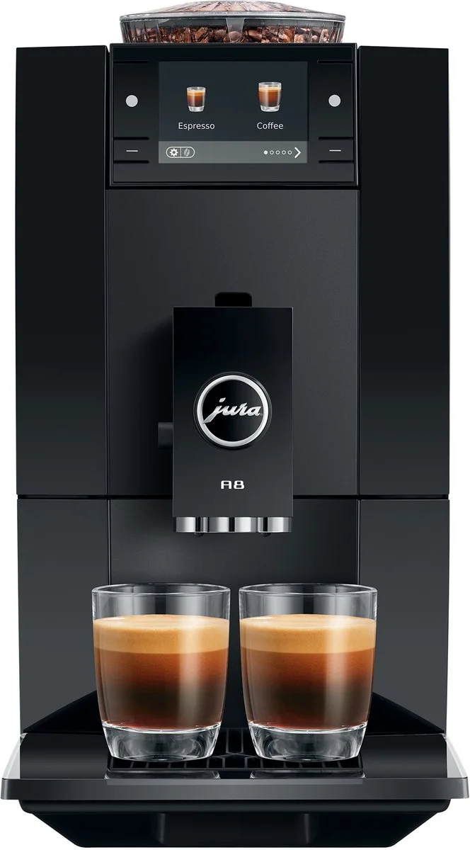 A8 Piano Black (EA) - Volautomatische koffiemachine van Jura in Zwart – productfoto