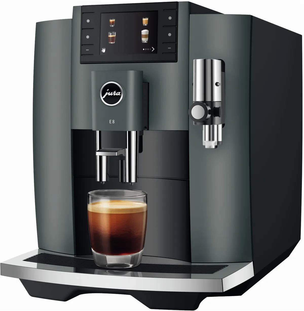 E8 Kaffee-Vollautomat Night Inox (ECS), 15 bar, 1,9 l, Apps ladbar von Jura – Produktfoto