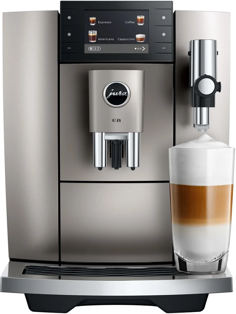 E8 Midnight Silver (ED) - Volautomatische espressomachine van Jura in Zilver – productfoto