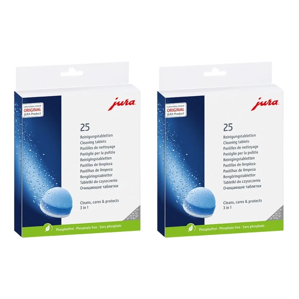 JURA 3-Fasen Reinigingstabletten - 50 stuks - Koffiemachinereiniger (2x25st.) by Jura – product photo