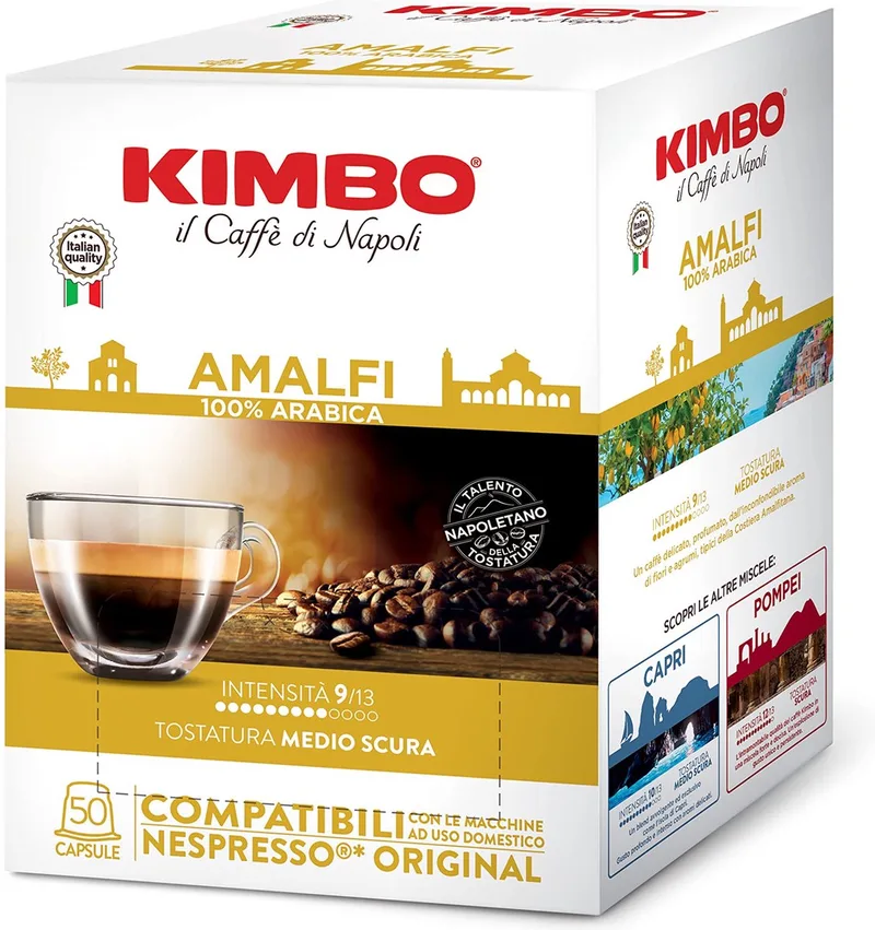 50 stuks Kimbo Amalfi Arabica - Nespresso Compatibel Koffiecups - 50 stuks - Italiaanse koffie van Kimbo – productfoto