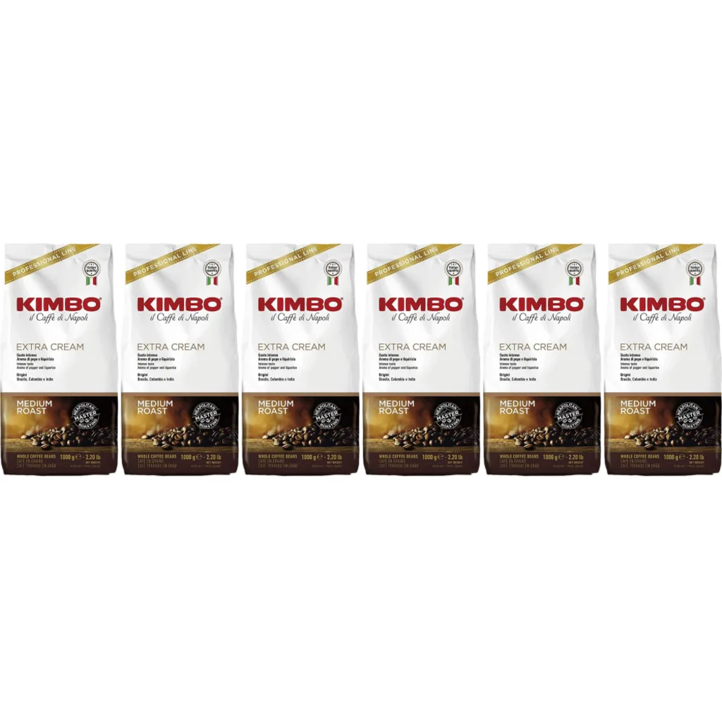 Espresso Bar Extra Cream - koffiebonen - 6 x 1 kilo de Kimbo – photo produit