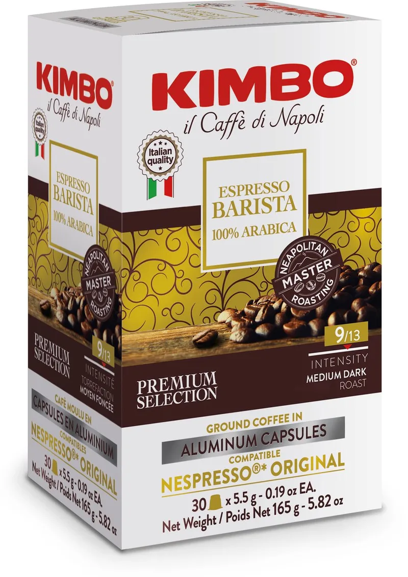 Espresso Barista 100% arabica capsule compatibel NESPRESSO apparaten (30st ) van Kimbo – productfoto