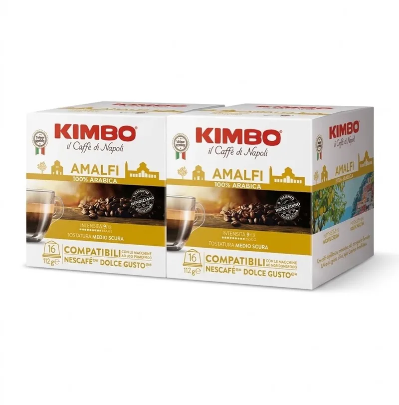 il Caffe di Napoli Amalfi - Multipack - 32 (2x16) Koffiecups Compatibel met Nescafe Dolce Gusto van Kimbo – productfoto