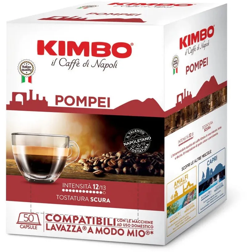 il Caffe di Napoli - Pompei - 50 koffiecups Compatibel met Lavazza A Modo Mio van Kimbo – productfoto