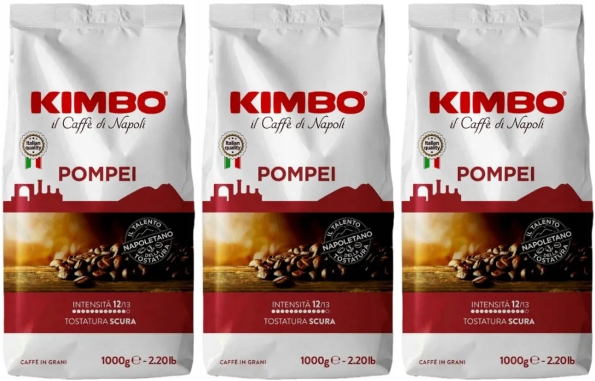 Pompei Caffe Di Napoli / Napoletano - Koffiebonen - 3 x 1000 g - 12/13 de Kimbo – photo produit