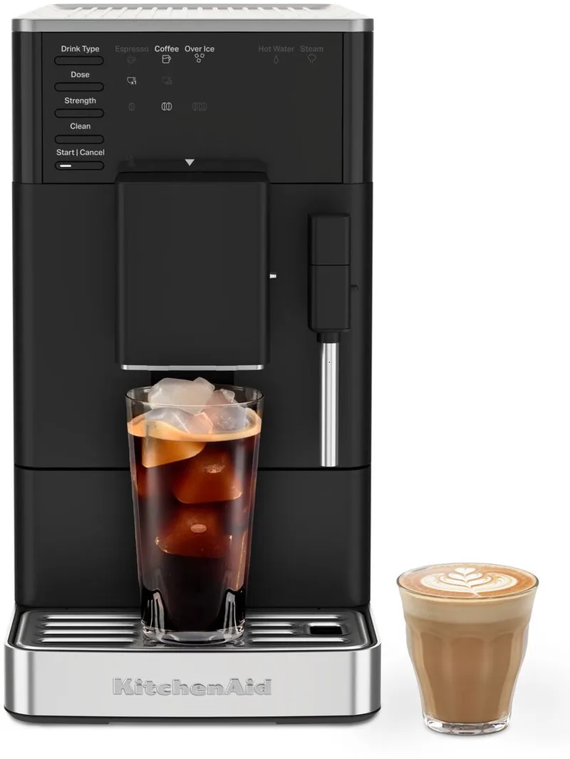 KF2 Volautomatisch Espressomachine met stoompijpje en ijskoffiefunctie - 5KES8452EBM van KitchenAid in Zwart – productfoto
