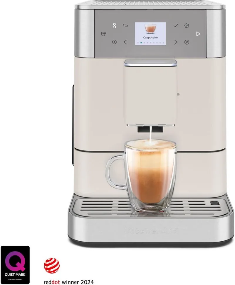 Volautomatische Espressomachine KF6 - koffiemachine met 15 receptopties en automatische melkopschuimer by KitchenAid in Porcelain White – product photo