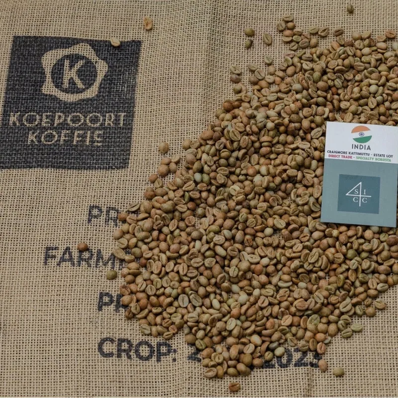 India Craigmore Kattimuttu natural specialty robusta - Direct Trade - ongebrande koffiebonen - 1 kg van Koepoort Koffie – productfoto