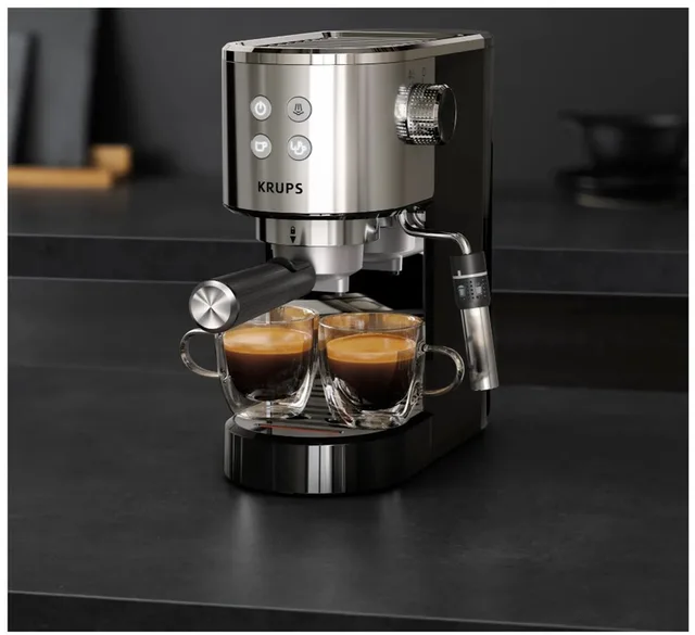 15 bar RVS/zwart espressomachine