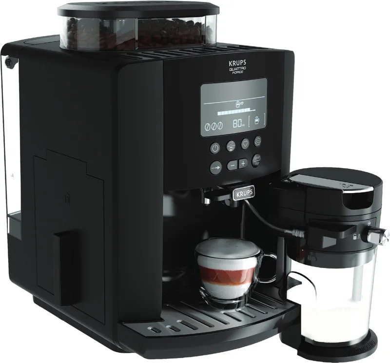 Arabica Latte EA819E - Volautomatische Espressomachine - Inclusief Melkopschuimer - Voor Latte Macchiato van Krups in Zwart – productfoto