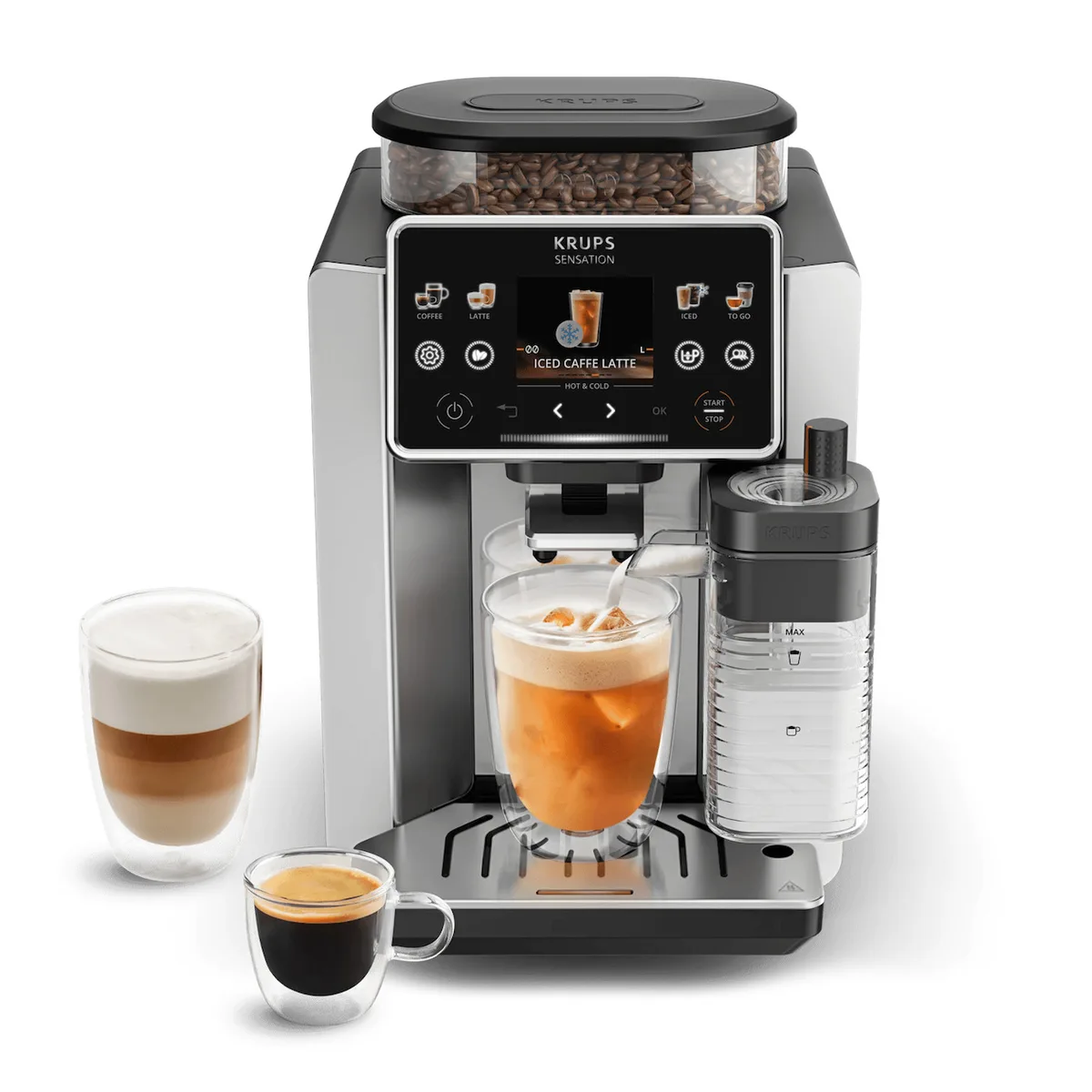 EA918G Sensation Elite Aluminium Volautomaat Grijs de Krups – photo produit 1 sur 2