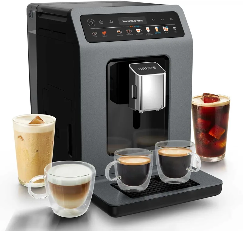 Evidence EA898G - Hot & Cold - Volautomatische espressomachine by Krups in Black, Grey – product photo