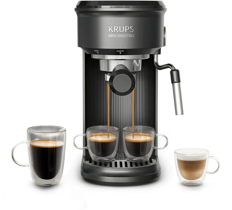 Mini Maestro XP3508 - Pistonmachine - 20 bar druk - 7 recepten voor warme en koude dranken van Krups in Zwart – productfoto