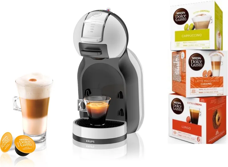 Nescafé Dolce Gusto Mini Me KP123B - Automatische koffiemachine - Incl. 3 gratis dozen capsules by Krups in Grey – product photo