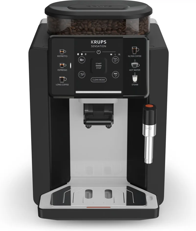 Sensation EA910A EA910A volautomatische espressomachine zwart/nube van Krups in Zwart, Chroom – productfoto