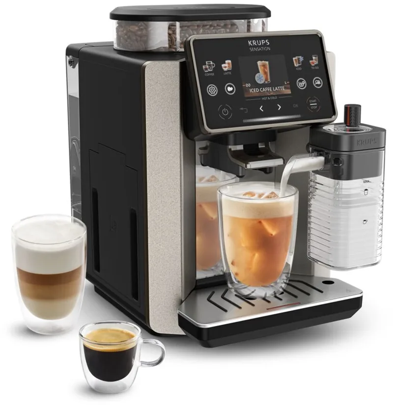 Sensation Elite Milk EA917E - Volautomatische Espressomachine - Warme & koude recepten - 24 koffierecepten - Silver - Snel opgewarmd van Krups in Zilver – productfoto