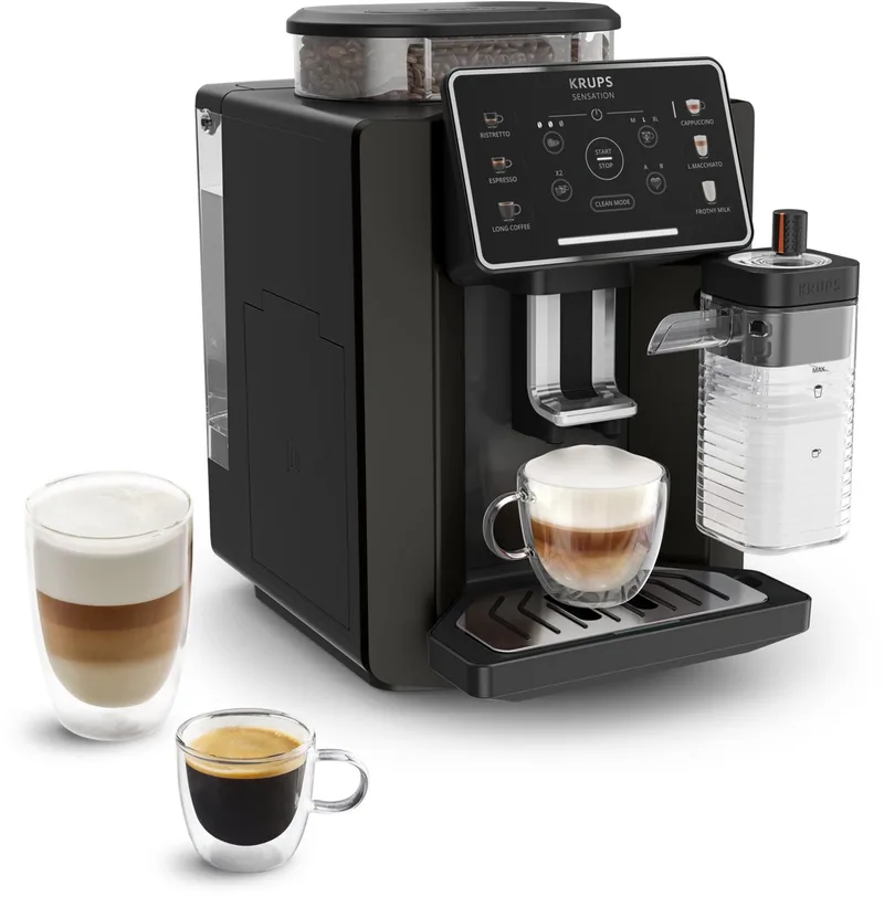Sensation Milk EA9129 - Volautomatische Espressomachine - Geïntegreerd Melksysteem - 6 recepten van Krups in Zwart – productfoto