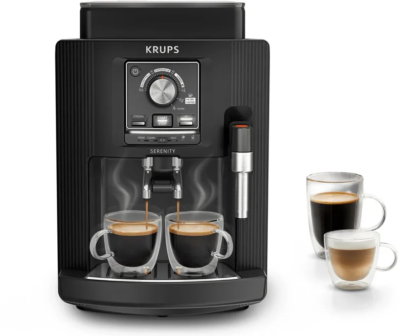 Serenity EA4008 - Volautomatische Espressomachine - Snel Opgewarmd - Compact by Krups in Black – product photo