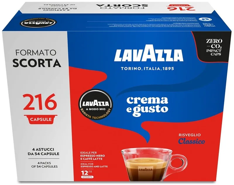 Crema E Gusto Classico - 216 Koffiecups Compatibel met Lavazza A Modo Mio van Lavazza – productfoto