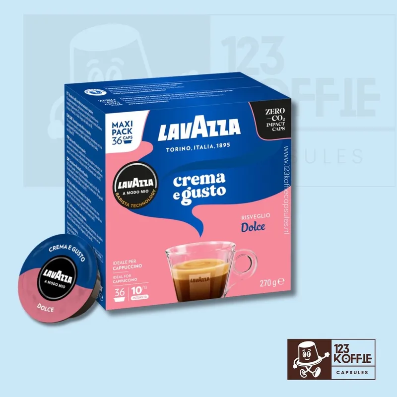 Crema e Gusto Dolce capsules A Modo Mio 36 stuks zachte espresso by Lavazza – product photo
