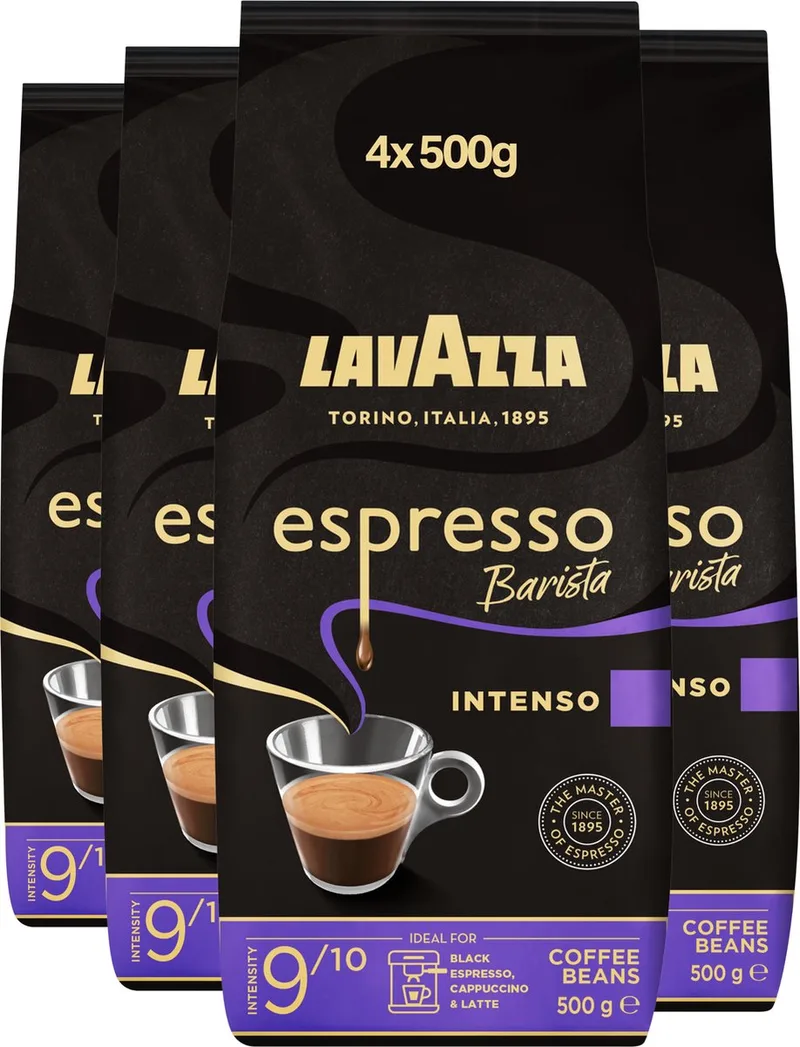 Espresso Barista Intenso Koffiebonen - Koffie Blend van Robusta en Arabica Bonen - Intensiteit 9/10 - 4 x 500 gram van Lavazza – productfoto