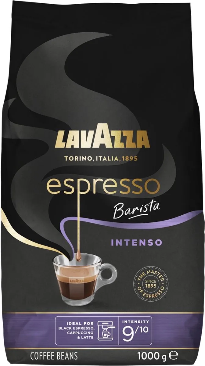 Espresso Barista Intenso Koffiebonen - Koffie Blend van Robusta en Arabica Bonen - Intensiteit 9/10 - 1 kg van Lavazza – productfoto
