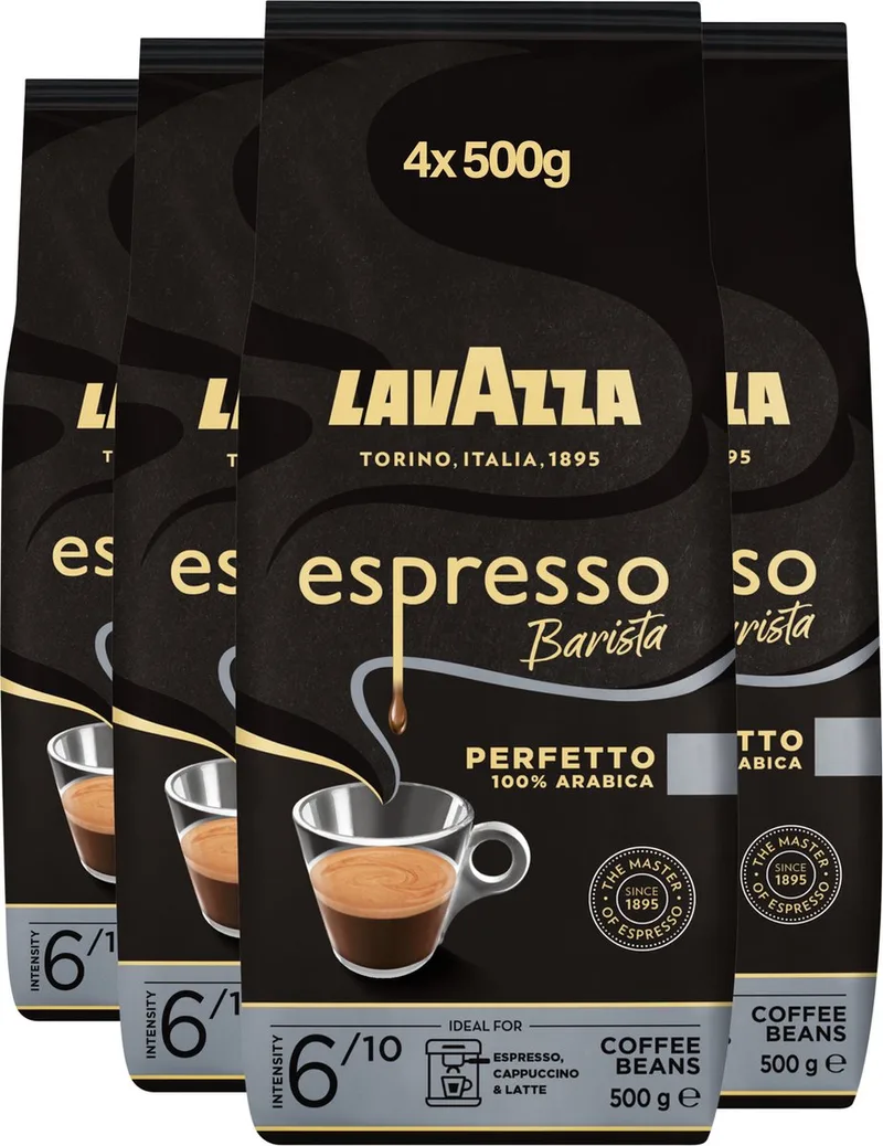 Espresso Barista Perfetto Koffiebonen - 100% Arabica Koffie Bonen - Intensiteit 6/10 - 4 x 500 gram von Lavazza – Produktfoto