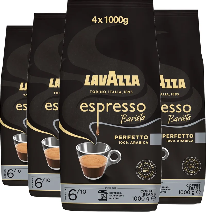 Espresso Barista Perfetto Koffiebonen - 100% Arabica Koffie Bonen - Intensiteit 6/10 - 4 x 1 kg von Lavazza – Produktfoto