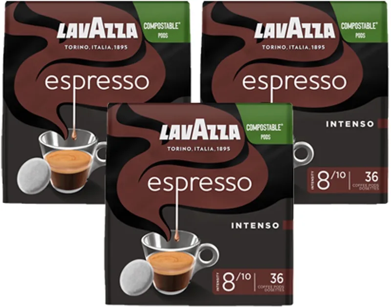 Espresso Intenso - 3x 36 pads van Lavazza – productfoto