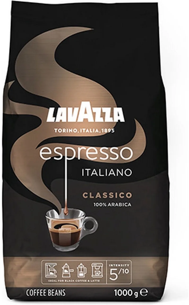 Espresso Italiano Classico Koffiebonen - 100% Arabica Koffie Bonen - Intensiteit 5/10 - 1 kg van Lavazza – productfoto