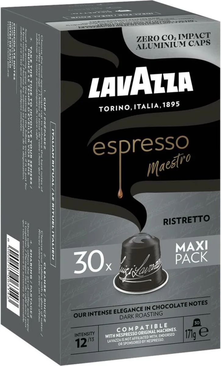 Espresso Maestro Ristretto 30 Capsules Doos by Lavazza – product photo