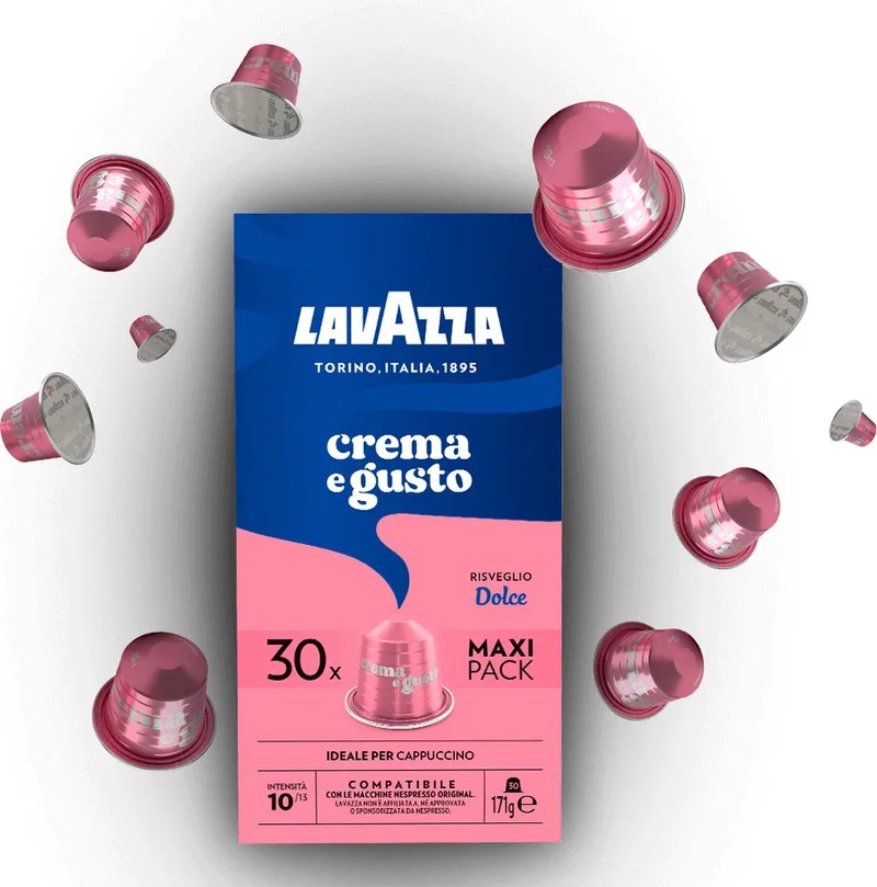 Nespresso Caffe Crema eGusto Dolce Maxi Pack 30 Cups Italiaanse Koffie van Lavazza – productfoto