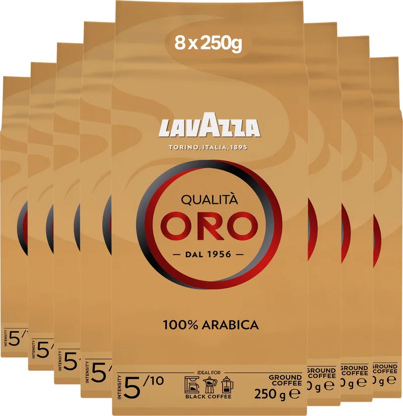 Qualità Oro Filterkoffie - Gemalen Koffie - 100% Arabica Bonen - Intensiteit 5/10 - 8 x 250 gram van Lavazza – productfoto