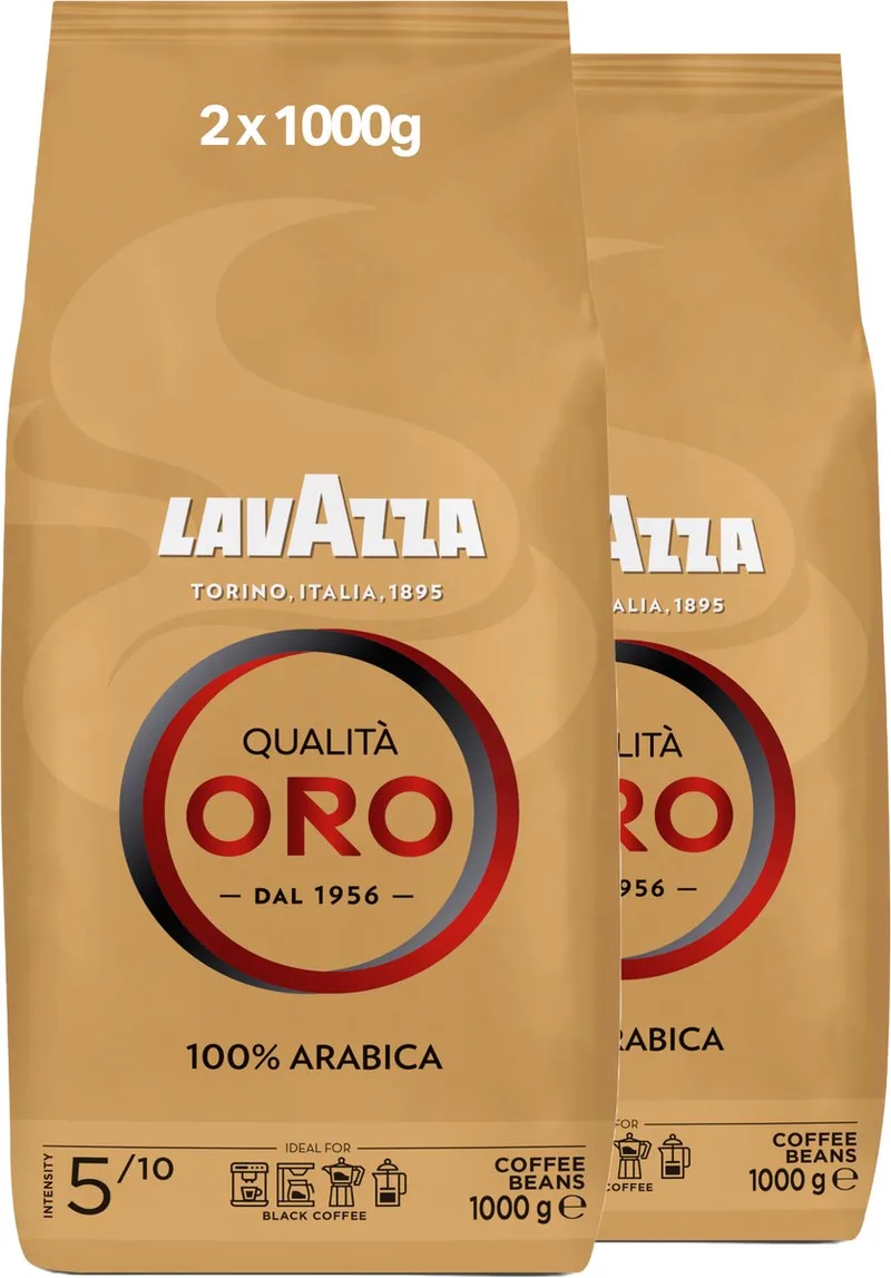 Qualità Oro Koffiebonen - 100% Arabica Koffie Bonen - Intensiteit 5/10 - 2 x 1 kg van Lavazza – productfoto