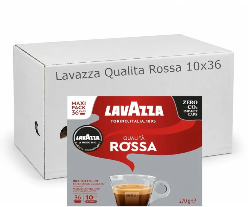 Qualita Rossa - Multipack - 10x36 - 360 Koffiecups Compatibel met Lavazza A Modo Mio by Lavazza – product photo