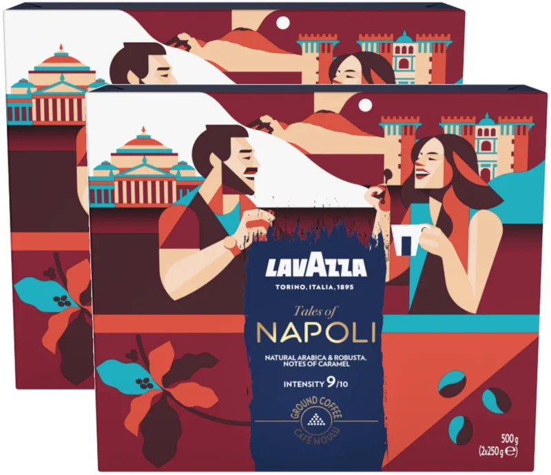 Tales Of Napoli - Multipack - Gemalen Koffie - 1000g (2x2x250g) van Lavazza – productfoto