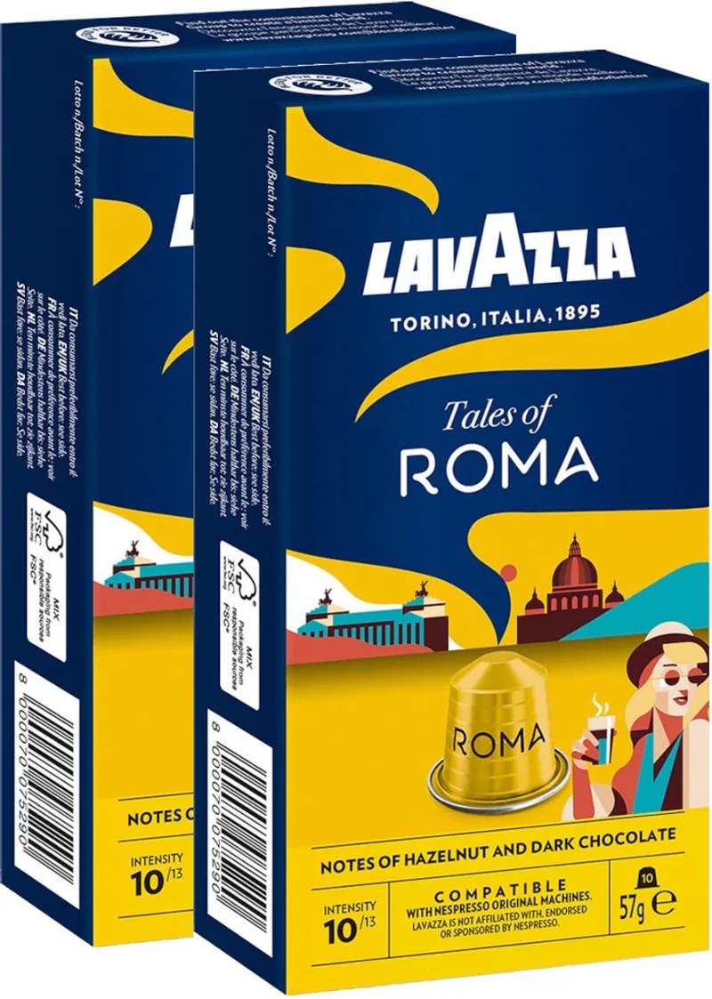 Tales Of Roma - 20 (2x10) Koffiecups Compatibel met Nespresso Coffee Machine van Lavazza – productfoto