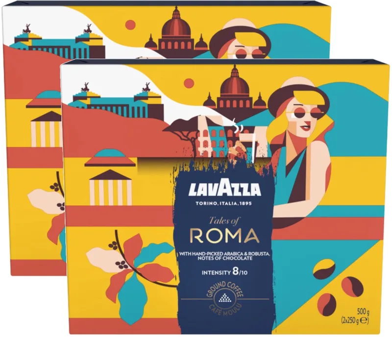Tales Of Roma - Multipack - Gemalen Koffie - 1000g (2x2x250g) van Lavazza – productfoto