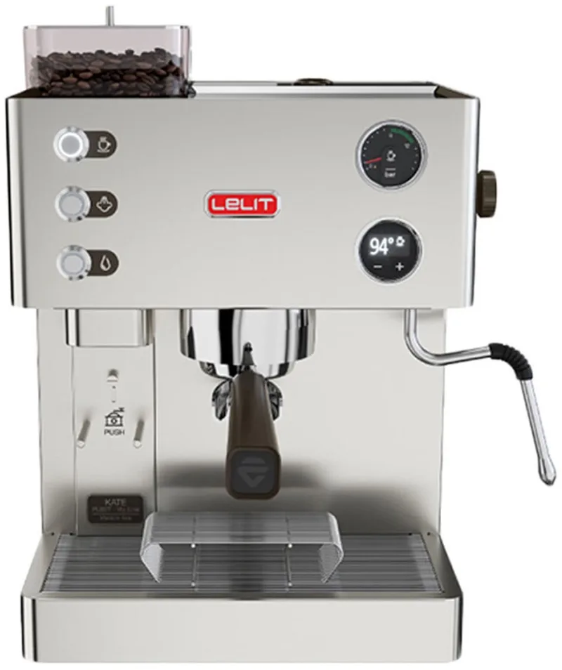 Kate PL82T Espresso machine met molen van Lelit in Roestvrij staal – productfoto