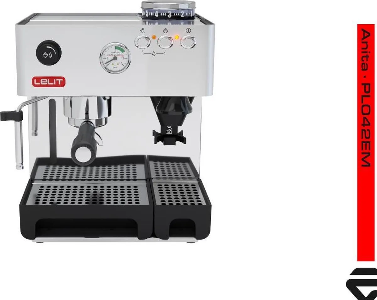 PL042EM koffiezetapparaat espressomachine met bonenmaler de Lelit en Rvs – photo produit